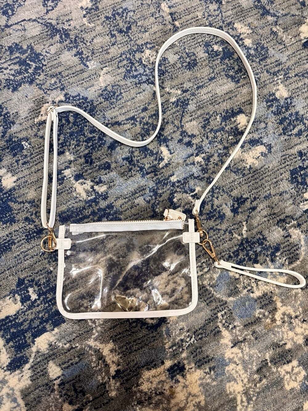 Clear Transparent Stadium Approved Crossbody Bag White